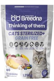 BREEDNA - Cats STERILIZED 1.25kg | Pienso Hipoalergénico para Gatos con Pollo y Pato| para Gatos Esterilizados Adultos y con Tendencia a la Obesidad | Comida Gatos Rica en Omega 3 y Antioxidantes
