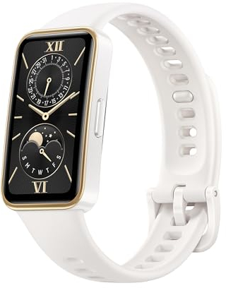 HUAWEI Band 9, Bluetooth, iOS & Android, Up to 14 Days Battery Life, Comfortable Wear, TruSleep 4.0, Scientific Sleep Tracking, 100 Training Modes, Smartband, Dawn White Fluoroelastomer Strap
