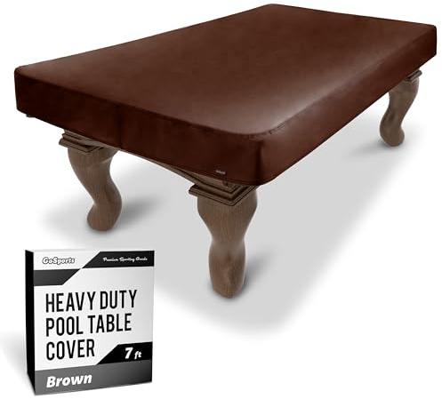 GoSports Funda para Mesa de Billar de Cuero sintético, Impermeable y Resistente al desgarro, Resistente para Interiores y Exteriores, Color marrón