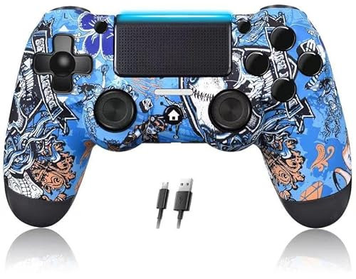 Stycizom Mando Compatible con Ps-4,Mando Joystick Inalámbrico Compatible con PS-4/Pro/Slim/PC,Batería Integrada de 600 mAh con Doble Sensor de Vibración/6 Ejes