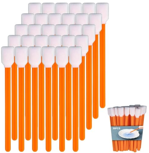 Foam Cleaning Swabs - 30 PCS 5.09 Foam Swabs Foam Applicator Swab for Printers Optical Lenses Crafts Sketching and Car Detailing Supplies