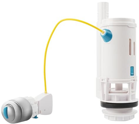 Toilet Flush System Replacement, KissDate Dual Flush and Flush Button Toilet Cistern Flush Parts with Push Button Toilet Flush System Replacement Adjustable with 2 Outlet