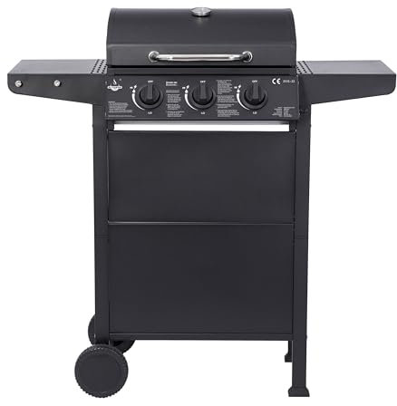 Gasgrill San Jose 3 Brenner von El Fuego® | inkl. Gasschlauch und Druckminderer | Grillrost aus Gusseisen | mit Thermometer und großen Seitenablagen | Grill BBQ | AY0205