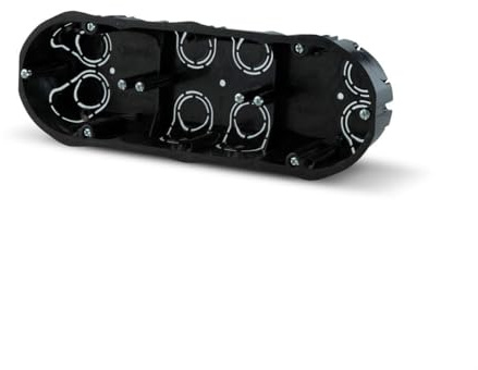 Scatola per cartongesso 217 x 75 x 45 mm, tripla, perfetta per installazioni elettriche e distribuzione di energia nelle pareti di cartongesso.