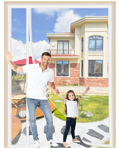 Zanzariera Magnetica Porta Finestra 150x280cm Zanzariera per Anti Zanzara Insetti Antimosche Anti Insetti Traspirante Chiusura Automatica per Corridoio Esterno Balcone Terrazzo Bianco