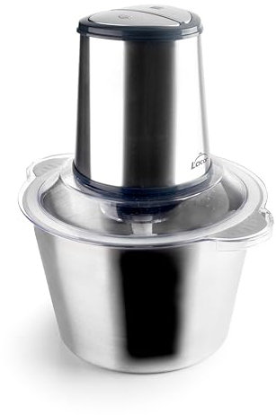 Lacor - 69544 - Picadora eléctrica Inox, 300 W, 2 velocidades, 4 cuchillas, Desmontable, Para picar y cortar, Acero inoxidable 18/10, 2 litros
