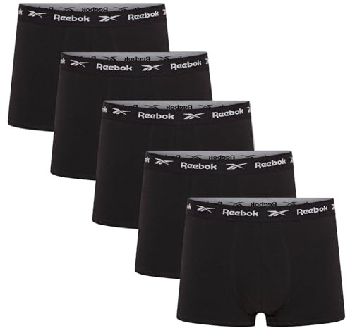 Reebok Boxer Boyes da Uomo | Confezione da 5 Boxer Sportivi da Uomo, Intimo Traspirante ed Elasticizzato in Misto Cotone | Boxer in Confezione Multipla