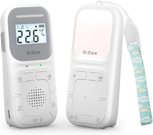 Dr.Care Baby Monitor Audio, entrambe le unità a batteria, 300m, senza WiFi
