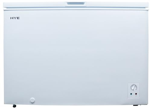 HYE Chest Freezer - 299L Freezer, Quiet 41 dB Operation, Mechanical Temperature Control, Freestanding Design, White, Perfect For Utility Rooms, Garages & Outbuildings - RF01CF299W24