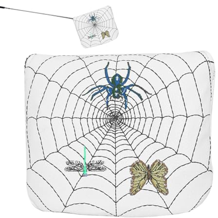 Fangfhai Copritesta per mazze da golf, in poliuretano, con ricamo magnetico 3D con ragnatela, per uomini, giovani, adolescenti, golfisti, moglie, marito, figlio, figlia, amici, colleghi