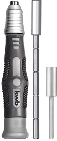 kwb Mikro-Bithalter – 3 tlg. Set, inkl. 2x Verlängerung für 4 mm Micro-Bits und Bits mit Schaft mit C Magnet-Halter