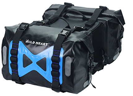 WILD HEART wasserdichte Tasche Motorrad Satteltasche 50L Tankrucksack Motor Seitentasche（Schwarz）