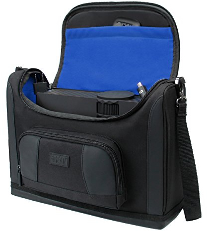 USA Gear Mini Projector 4K Bag - Small Portable Projector Case with Customizable Dividers, Accessory Pockets Compatible with XuanPad Projector 2024, Elephas Projector, YOTON Y3 Mini Projector - Blue