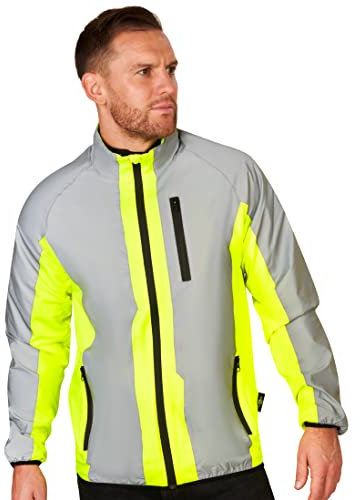 BTR Reflektierende Laufjacke und Fahrradjacke Herren mit Reflektor - XL 112-117 cm. Gelb
