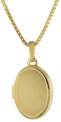 trendor Medaillon mit Damen-Kette Gold auf Silber 925 zauberhaftes Silber-Medaillon für Damen, zeitloser Silberschmuck für Frauen, tolle Geschenkidee 75727
