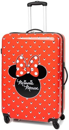 Disney Maleta Minnie Mouse para Adultos y niños | Cabina Opciones Pequeña, Mediana O Grande Bolsa de Equipaje | Mujer Niñas Rojo Tapa Dura Carro De Viaje De Mano