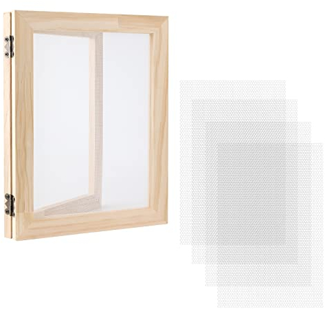 LUTER Holz Papierherstellung Rahmen und Maschen für DIY Paper Craft getrocknete Blumen Handcraft (19x25 cm)