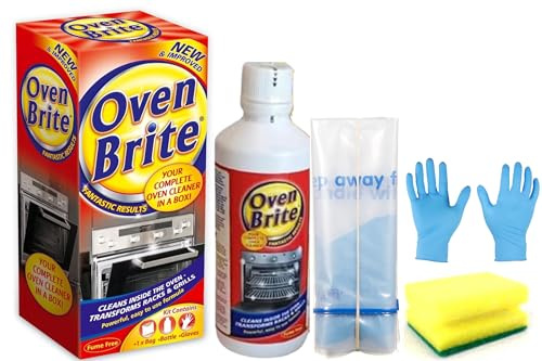Oven Cleaner- Heavy Duty Oven Cleaning Kit - 500 ml Bottle – Bags for Rack and Gloves Included - Complete Oven Cleaner Set- with Degreaser Sponge