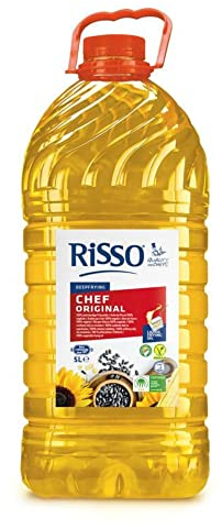 Risso - Aceite para Cocinar Risso Chef Original - Resiste el Calor y Deja Menos Olores - Bote de 5 L - Perfecto para Frituras - Aceite 100% Vegetal y Vegano - Antiespumante