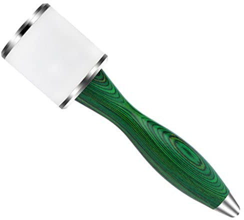 Wooden Handle Nylon Leather Hammer, DIY Leathercraft Mallet, Cowhide Sew Club, Straight Head, 8 Inch, Green (Green)
