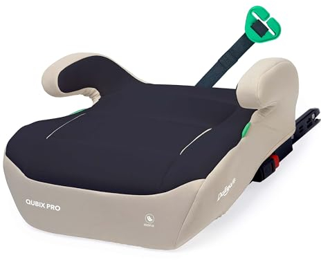 Daliya® QUBIX PRO Kindersitzerhöhung mit ISOFIX | i-SIZE NORM ECE R129 | 125 bis 150 cm | Gurtfix | waschbar | Autositz | Autokindersitz | Kindersitz | Sitzerhöhung (Beige - Schwarz)