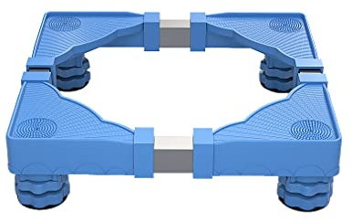 Tvättmaskinsunderrede Kylskåpsställ Underrede Teleskopisk 50-62cm Vitvaror Arbetsplattform Förhöjd 10-12cm Tvättmaskin Golvbrickor Hållare Stativ för diskmaskin Växtbehållare (blå)