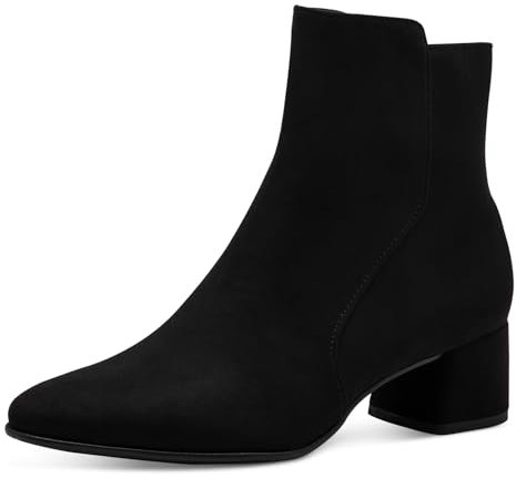 MARCO TOZZI Damen Stiefeletten mit Absatz Elegant mit Reißverschluss, Schwarz (Black), 41 EU