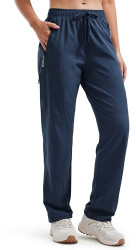 Libin Pantalon de Randonnée Femme Été Cargo Léger Rapide Séchage Imperméable Marche Safari Escalade Jogging Pantalon Poche Zippée