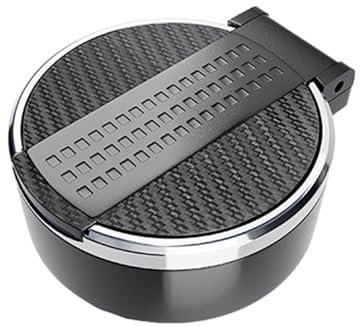 Cenicero de vehículo con tapa para libre medio ambiente, se adapta a portavasos de coche, múltiples usos, pequeño cubo de basura ABS cenicero de coche