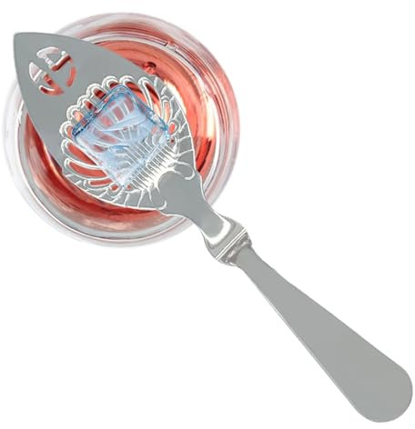 Cucchiaio Absente – Assenzio con design cavo, utensile da cucina bar fontana assenzio, in acciaio inossidabile 304, con scanalature, per cucina, ristorante, buffet, 16,2 x 4,1 cm