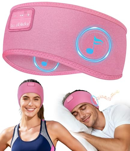 LC-dolida Bandeau Écouteurs de Sommeil Bluetooth V5.4, Casque Audio Bandeau sans Fil, Bandeau Audio Sommeil de 15 Heures de Lecture, Bandeau de Sommeil Léger avec Stéréo HiFi