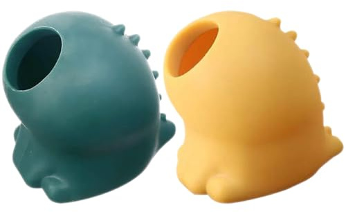 LOEFLIFA Separador de Yemas de Huevo de Silicona 2 Piezas (verde y Amarillo), Extractor de Claras y Yemas para Cocina Doméstica, Utensilio Práctico para Repostería y Uso Diario
