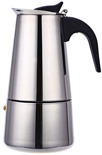 GUOCU Caffettiera Espresso - Stile Italiano - Acciaio Inox - Semplice Leggero e Veloce,Tipo 1,300 ML