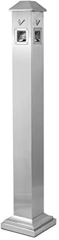 Danieli - Posacenere a Colonna da Esterni in Acciaio. Dotato di Serratura di Sicurezza. Portacenere Autoportante Ancorabile a Terra. cm 25 x 25 x 108 | L 3 | kg 8