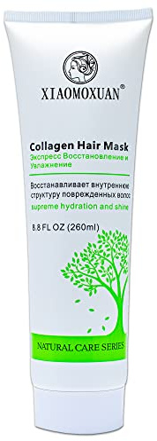 Xiaomoxuan Collagen Hair Mask with Organic Tea Tree Oil for Dry & Damaged Hair - Deep Conditioning & Moisturising Treatment, Natural Split End Repair, 260ml
