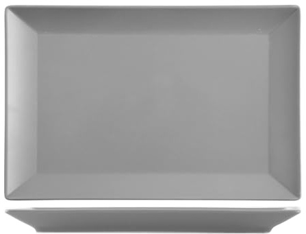 H&H Osaka Set 6 Piatti Rettangolari in Stoneware 30x20 cm, Grigio Antracite, Ideali per Antipasti, Sushi, Aperitivi e Portate da Condividere, Lavastoviglie e Microonde