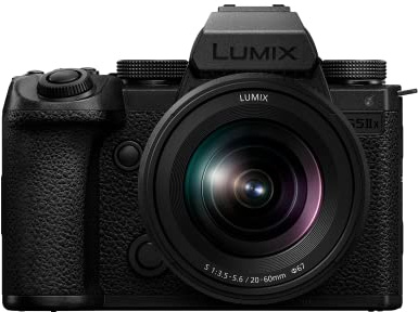 Panasonic LUMIX S5IIX Mirrorless Camera, 24.2MP Full Frame with Phase Hybrid AF, Unlimited 4:2:2 10-bit Recording, 5.8K Pro-Res, RAW Over HDMI, IP Streaming with 20-60mm F3.5-5.6 Lens - DC-S5M2XKK