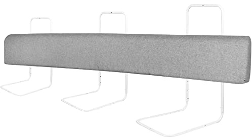 UISEBRT Bettgitter Bettschutzgitter 200cm Rausfallschutz für Kinderbett 5-Loch Höhenverstellbar Bettkantenschutz Verformbar Sicherheitsgeländer für Kinder und Baby, Grau