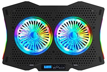 RUVOO Ventilador para Portátil Soporte De Almohadilla De Refrigeración para Portátil Silencioso De 12 -18 con 2 Puertos USB Ventiladores Silenciosos para Portátiles Base Refrigeradora Portátil