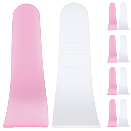 10Pcs Hair Wax Cleansing Spatulas Sticks Mask Scraper Plastic Waxing Applicator and Depilatory Creams Hair Waxing Removal Beauty Tools, White and Pink