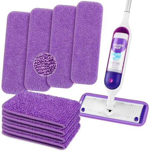 HOMEXCEL Microfiber Mop Pads 8 Pack for Swiffer PowerMop 13-15 Washable