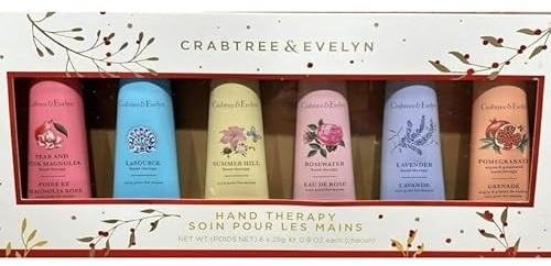 Hand Cream Bundle with Crabtree & Evelyn x 6 - La Source, Rosewater, Sweet Almond, Summer Hill, Lavender, Nantucket Brix