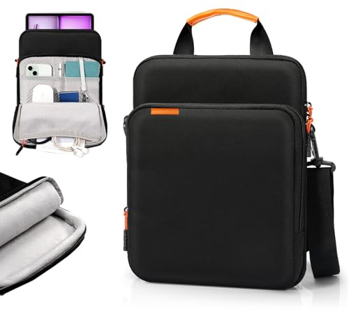 TiMOVO 13 Bolso para Tableta de con Correa de Hombro para iPad Air 13, iPad Pro 13, iPad Pro 12.9, Galaxy Tab S9+/S9 Plus/S10+/S10 Plus/S9 FE+/S9 FE Plus 12.4, Remarkable Paper Pro 11.8, Negro