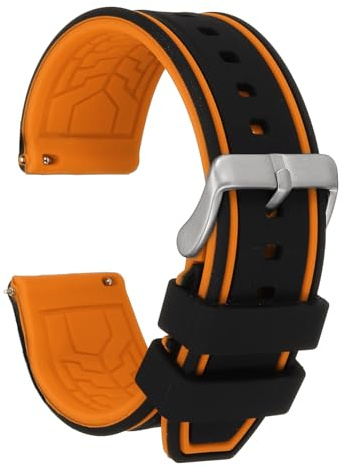 QUARKZMAN Correa de Reloj de Silicona, Correas para Reloj de Liberación Rápida Suaves Impermeable para Hombre y Mujer Repuesto de Banda para Reloj