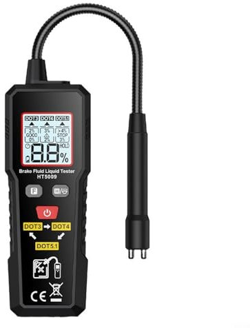 Tester per liquidi dei freni, tester di umidità del liquido dei freni con schermo LCD facile da leggere e avvisi codificati a colori per la maggior parte dei veicoli