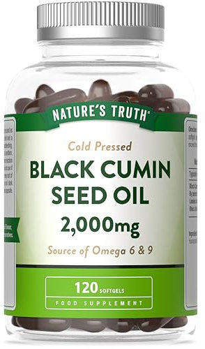 Black Cumin Seed Oil Capsules 2000mg | 120 Softgels | Cold Pressed Nigella Sativa Supplement with Omega 6 & 9 | Linoleic Acid & Oleic Acid | Nature's Truth