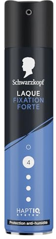 SCHWARZKOPF, Laque Fixation Forte, Protection anti-humidité, Technologie Haptiq System, Formule végane, san silicone, Fixation forte, Tenue longue durée, S'élimine au brossage, 250ml