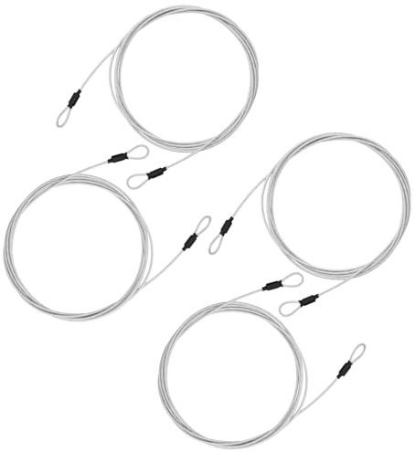 JINTANG 4 st vajer med öljetter, 3 meter cykellås, lång, kabellås, stålrep med öglor, stålvajermantel, replås för cykel motorcykel möbler trädgård, campingartiklar etc, säkerhetskabel