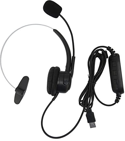 Professionellt USB -headset med mikrofonbrus Avbrytande volymkontroll Justerbart pannband för Call Center Office Business Meetings Undervisning online -kurser Skype Zoom Travel