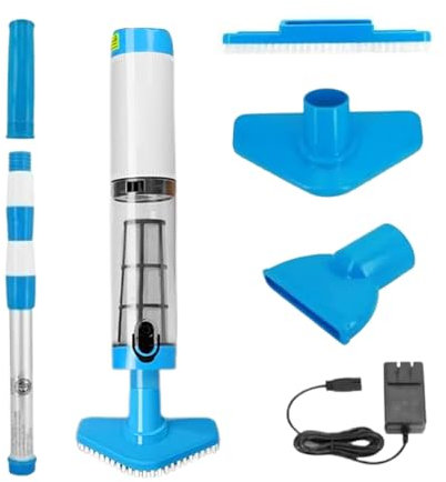 Aspirapolvere per piscina, accessori per la pulizia della piscina, ricaricabile, senza fili, con potente motore per laghetto, piscina, terrazza, pavimento, sabbia, sporco